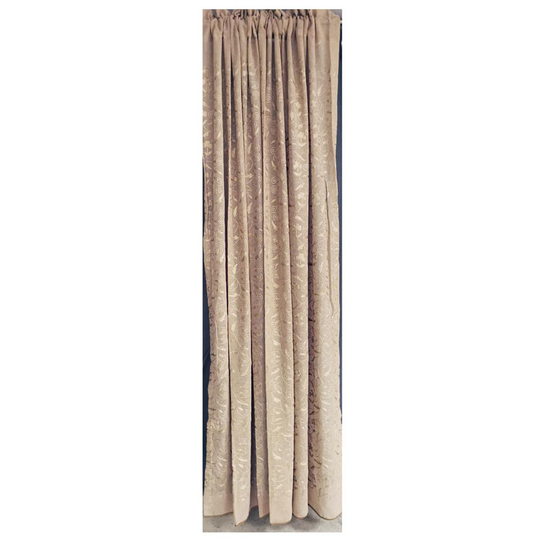 Panneau de rideau simple semi-diaphane avec passe-tringle Floral