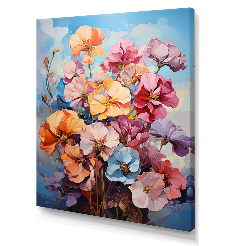 Bouquet de pensées sauvages Wild Expression, H 32 po x l 24 po x P 1 po, Toile tendue