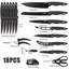 GVODE 18 Piece Stainless Steel Assorted Knife Set