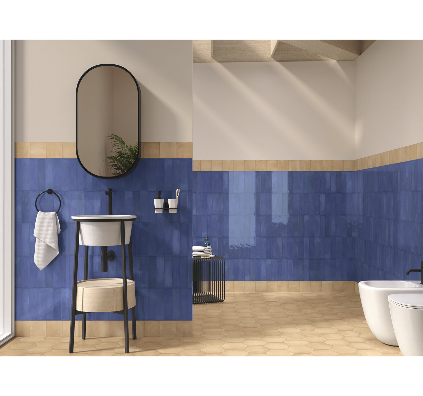 San Miyos 3" x 10" Porcelain Subway Tile, Blue