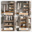 Couvre-tablettes en métal 5 pièces à grain de bois durables et robustes décoratifs et esthétiques qui agrandissent l'espace de rangement