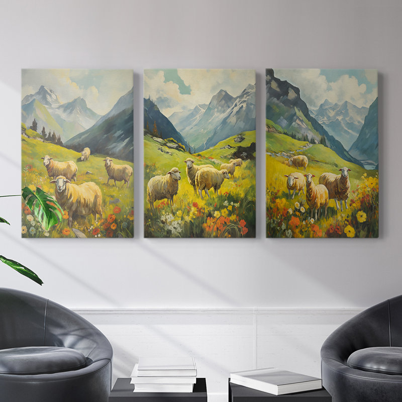Lanscape Study Series CV - Ensemble de 3 toiles tendues avec châssis - Prêt à être accroché, H 27 po x l 18 po