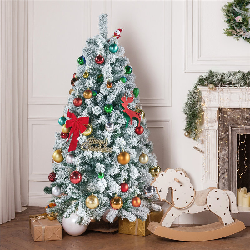 Flocked Artificial Christmas Tree, 4.5 ft.