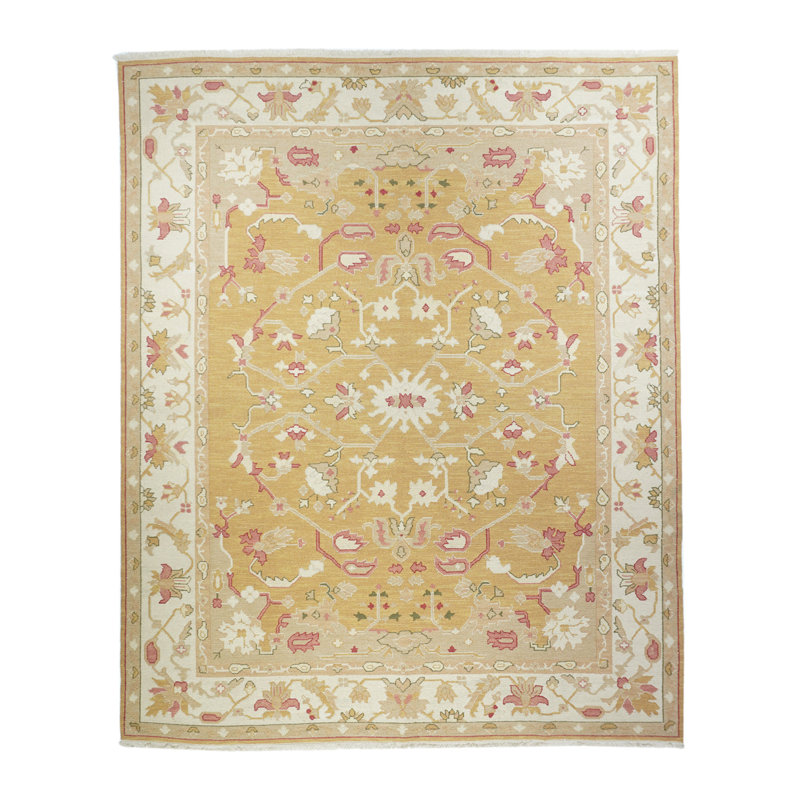 Wool Oriental Area Rug in Beige