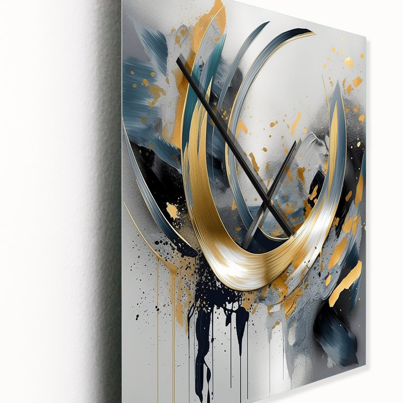 Horloge murale abstraite en marbre à couleurs douces IV, H 40 po x l 30 po x P 1 po