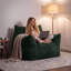 Corduroy Upholstered Accent Chair with Footstool-656960685