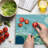 Ambesonne Tropical Cutting Board Large Size Wavy Sea Palm Trees Multicolor