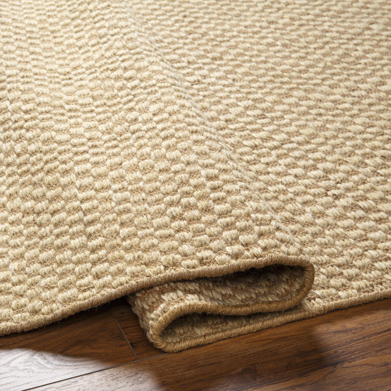 Bolton Checkered Area Rug in Tan, Runner 2'6" x 14'