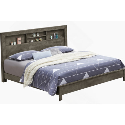 Transitional King-Sized Bed In Gray