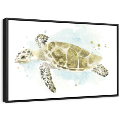 Animal " Watercolor Sea Turtle Study II Wall Art "