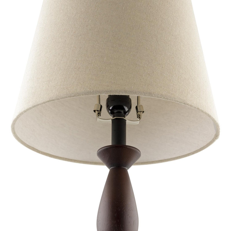 Lampe de table en bois massif Deniqua, Brun