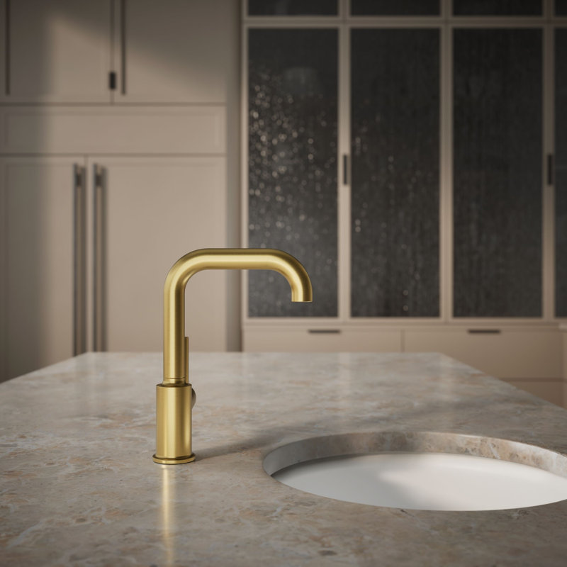Purist Bar Faucet with Accessories, Vibrant Brushed Moderne Brass