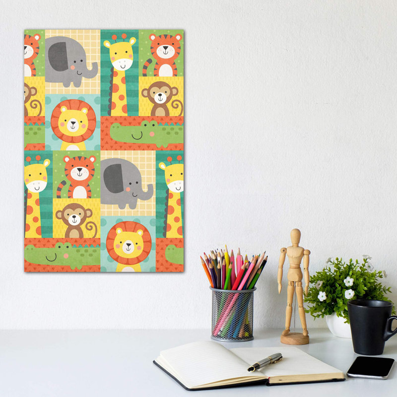 «Wild About Baby III» par Gail Veillette - impression d'art graphique, H 12 po x l 8 po x P 0,75 po, Toile tendue