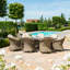 Balch 8 Seat Oval Rattan Fire Pit Dining Set