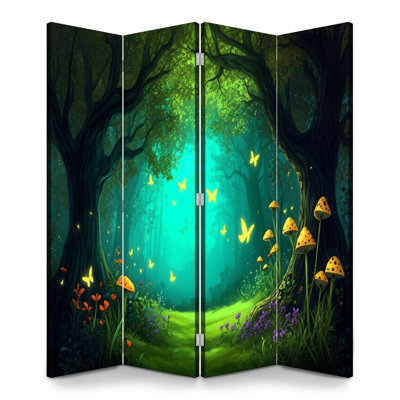 Paravent 4 panneaux pliables Royal Fantasy Forest Trees