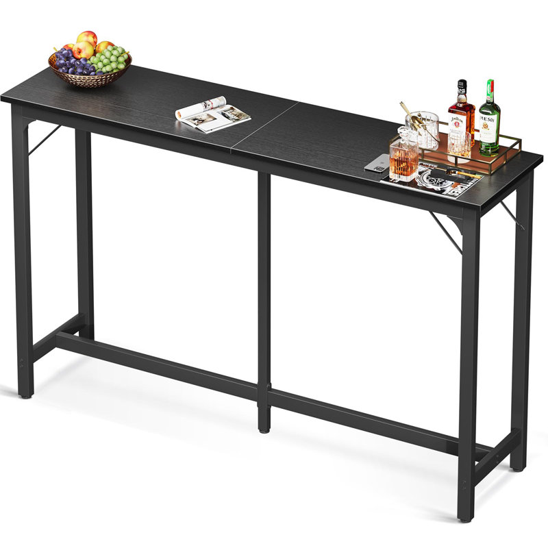 Table de bar d'intérieur rectangulaire 15,7 po Sevara, Noir, Blanc
