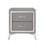 Ensemble de chambre à coucher en bois 3 pièces avec commode et 2 tables de chevet Maxo, gris-123098647-123098645