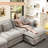 George 111.5" Modern 7 Seat Chenille L Shaped Modular Sectional Sofa With Two Ottomans-723761224