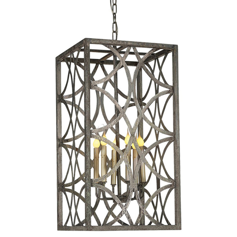 Lustre rectangulaire élégant 6 lumières