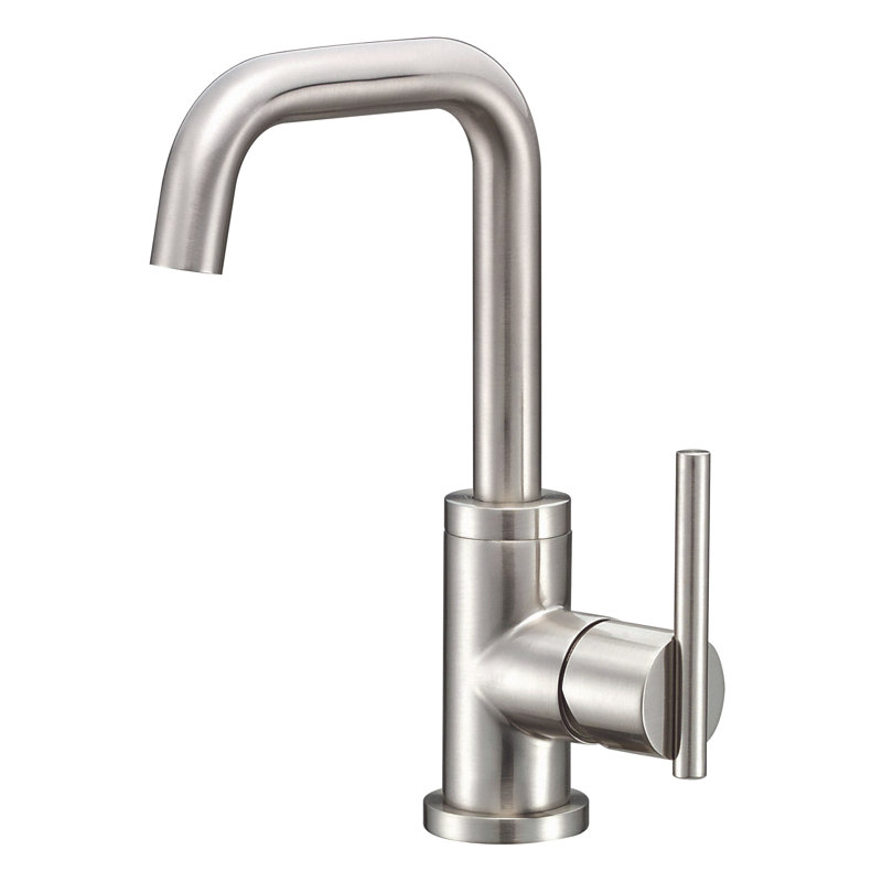 Parma Single Handle Single Hole Bathroom Faucet with Metal Touch Down Drain Included, Brushed Nickel