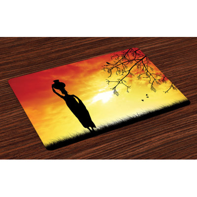 Mccown African Lady in Sunset Safari Placemat