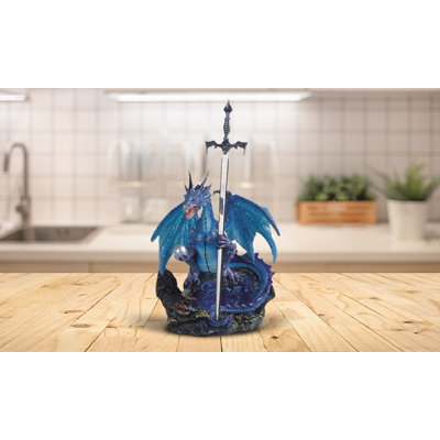 Dragon with Sword and Pearl Figurine