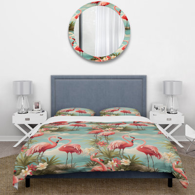 Ensemble de housse de couette Coastal Flamingo Fusion