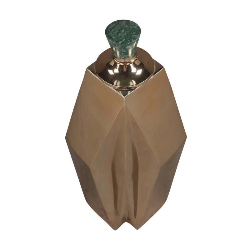 Handmade Metal Decorative Bottle, 13" H x 6" W x 5" D