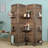 Ventimiglia Rustic Shutter 4-panel Room Divider W/ Shelve-1927260066-1931105635