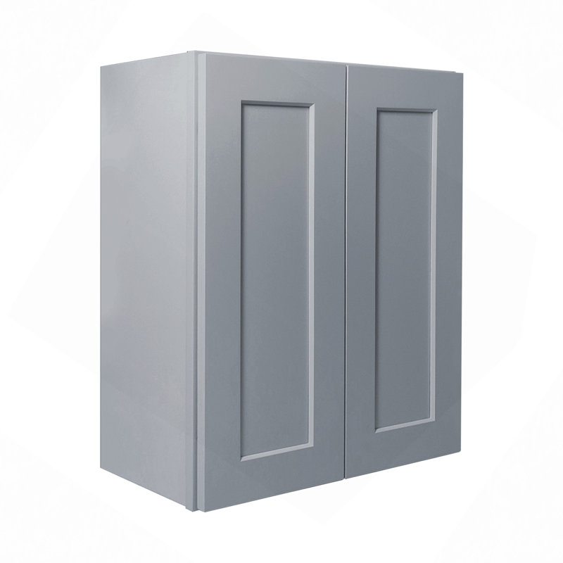 Armoire murale en bois massif à 2 portes et 2 tablettes pour le rangement de la cuisine, de la salle de bain, de la buanderie et des tablettes réglables prêtes à assembler (l 30 po x P 12 po x H 30 po)