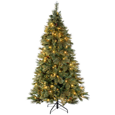 6.89' H Lighted Artificial Spruce Christmas Tree