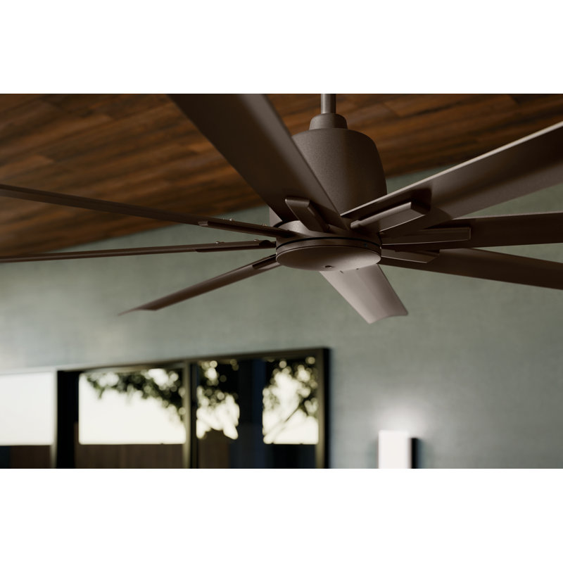 Ventilateur de plafond 75 pales 75 pouces Breda en bronze naturel satiné avec pales en bronze naturel satiné, 75"