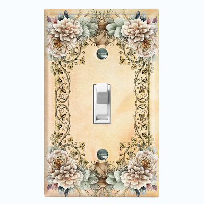 Plaque murale interrupteur à bascule White Flower