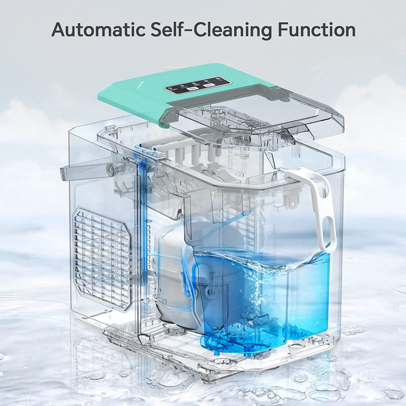 COWSAR 26 Lb. lb. Daily Production Bullet Ice Countertop Ice Maker,9 Ice Cubes Ready in 6 Mins,2 Ice Cube Sizes Available,Automatic Cleaning