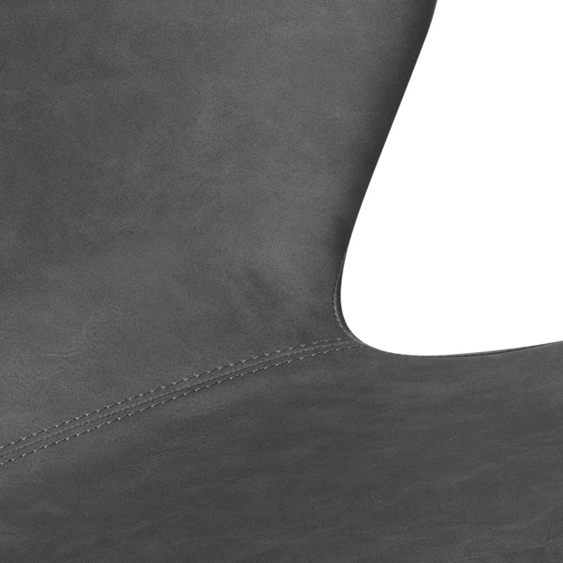 Gray Faux Leather Upholstered Dining Side Chair with Wood Legs