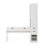 Meuble-lavabo polyvalent avec miroir, station de charge et grand espace de rangement pour le bureau à domicile et les besoins de beauté