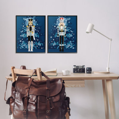 Casse-noisette bleue, ensemble de 2 giclées d'art encadrées par Grace Popp