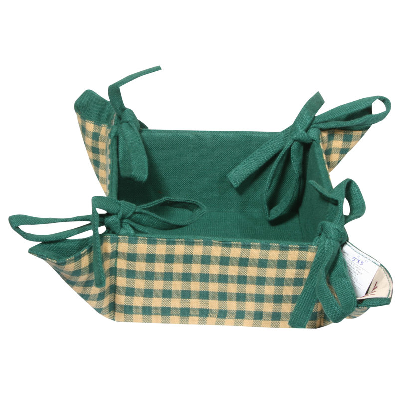 Brambly Cottage Johnnie Fabric Decorative Basket, 6.35cm H x 13cm W x 13cm D, Green