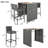 5-Pieces Outdoor Patio Wicker Bar Height Set With Cushion