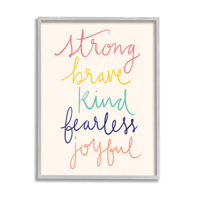 «Fearless Motivation Words», expression texturée de la calligraphie arc-en-ciel par Heather Mclaughlin
