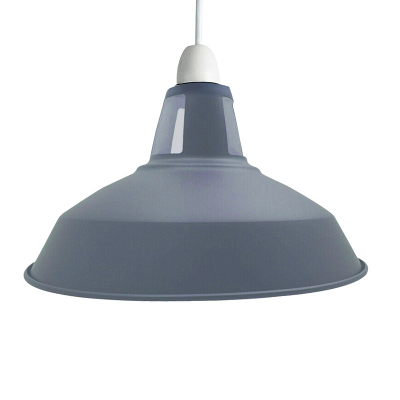 40.64cm H Metal Bowl Lamp Shade ( Uno ), Grey