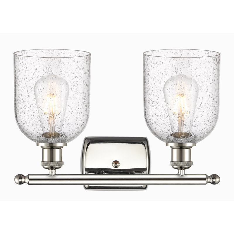 Éclairage pour meuble-lavabo à 2 lumières à intensité variable Allysson, Bullé, Nickel poli