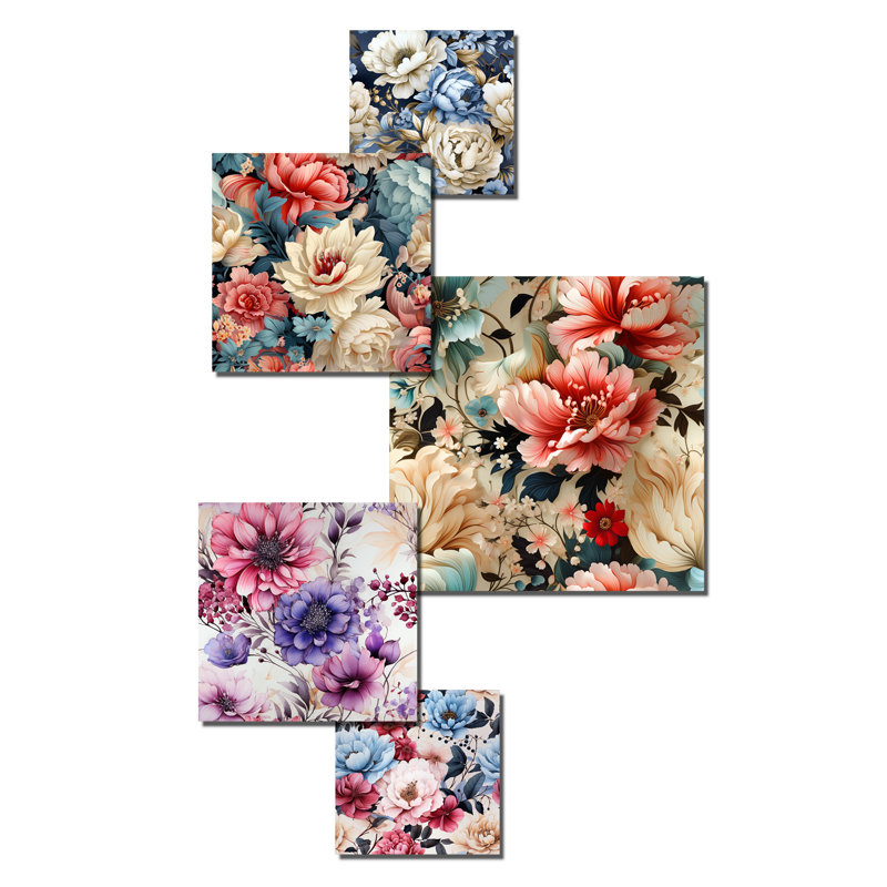 Parise - ensemble d'art mural floral de 5