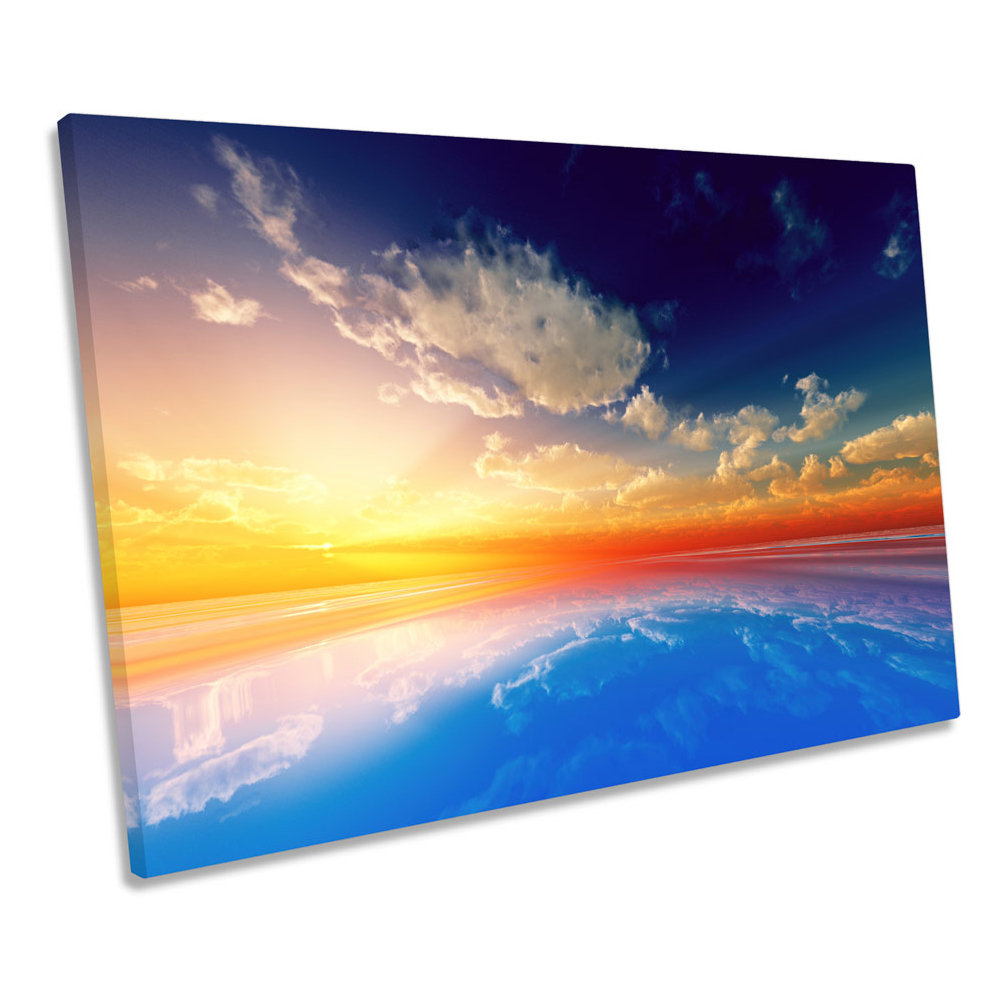 Seascape Ocean Sea Sunset - Wrapped Canvas Print