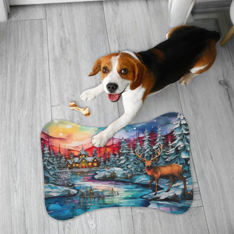 Tapis de Noël en forme d'os - 1 pièce