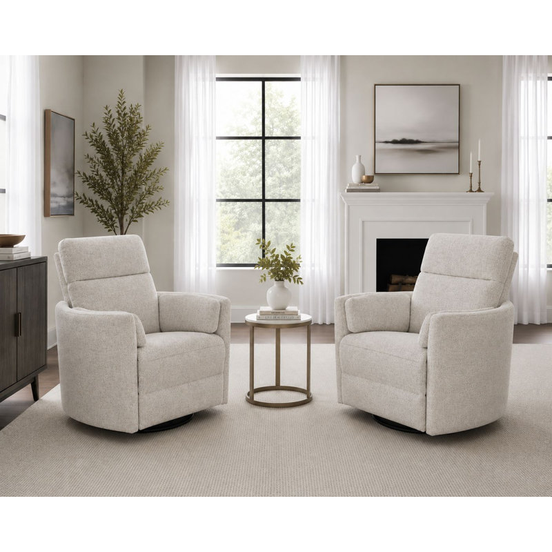 Fauteuil inclinable électrique pivotant l 40 po Carnesha (ensemble de 2), Quartz de beauté naturelle