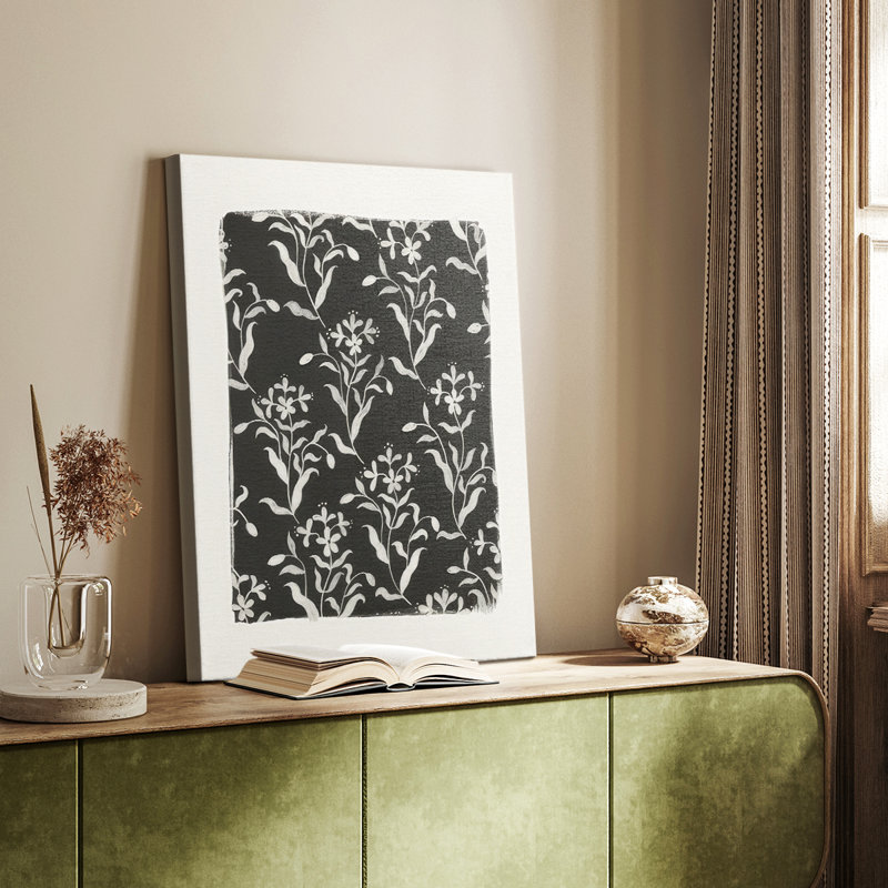 Motif floral rétro I - galerie Cavas sur mesure, H 48 po x l 32 po