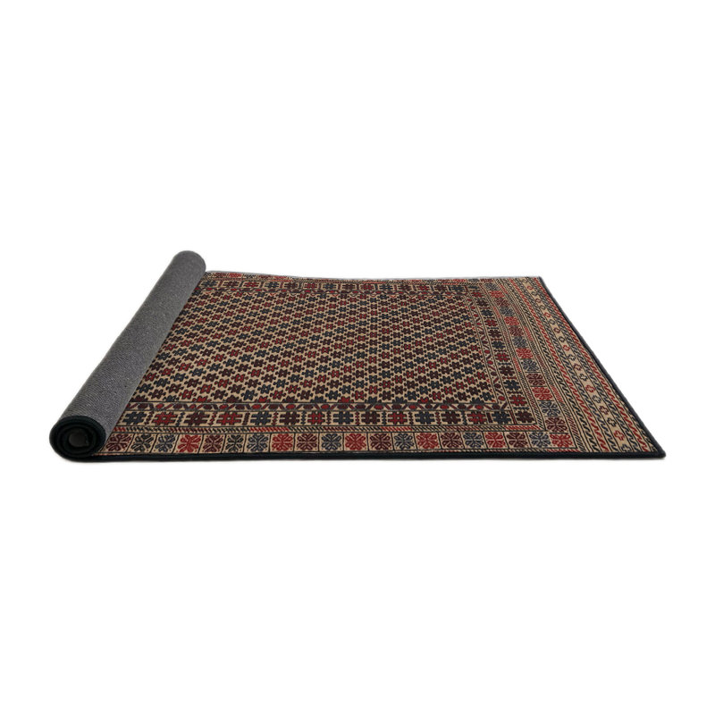 Tapis orange/bleu traditionnel, Rond 5 pi