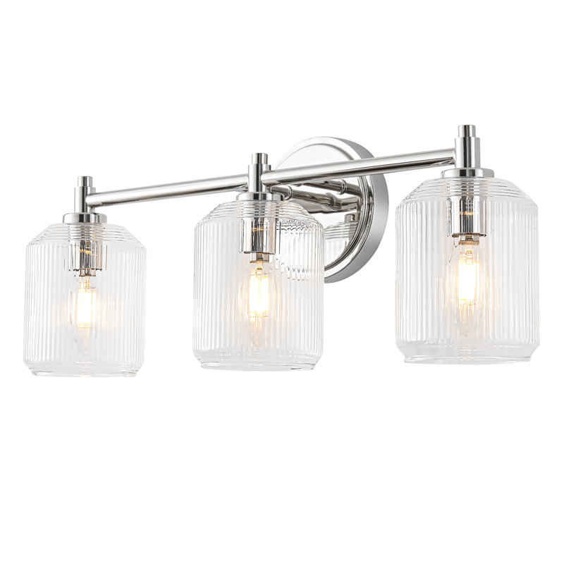 Applique murale moderne à 3 lumières Eastwood, H 8,75 po x l 21 po x P 6 po, Trois lumières, Nickel poli