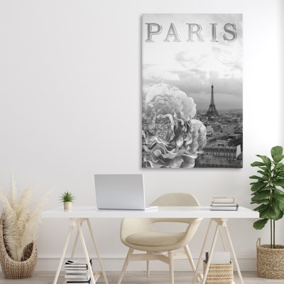 Paris Postcard in Monochrome Canvas, design by Emily Navas